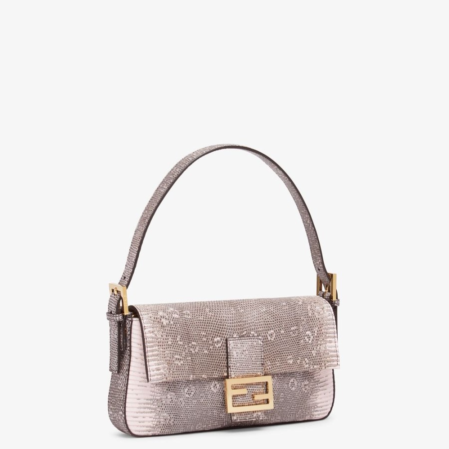 Donna Fendi Pelli Pregiate | Borsa In Lizard Rosa Re-Edition