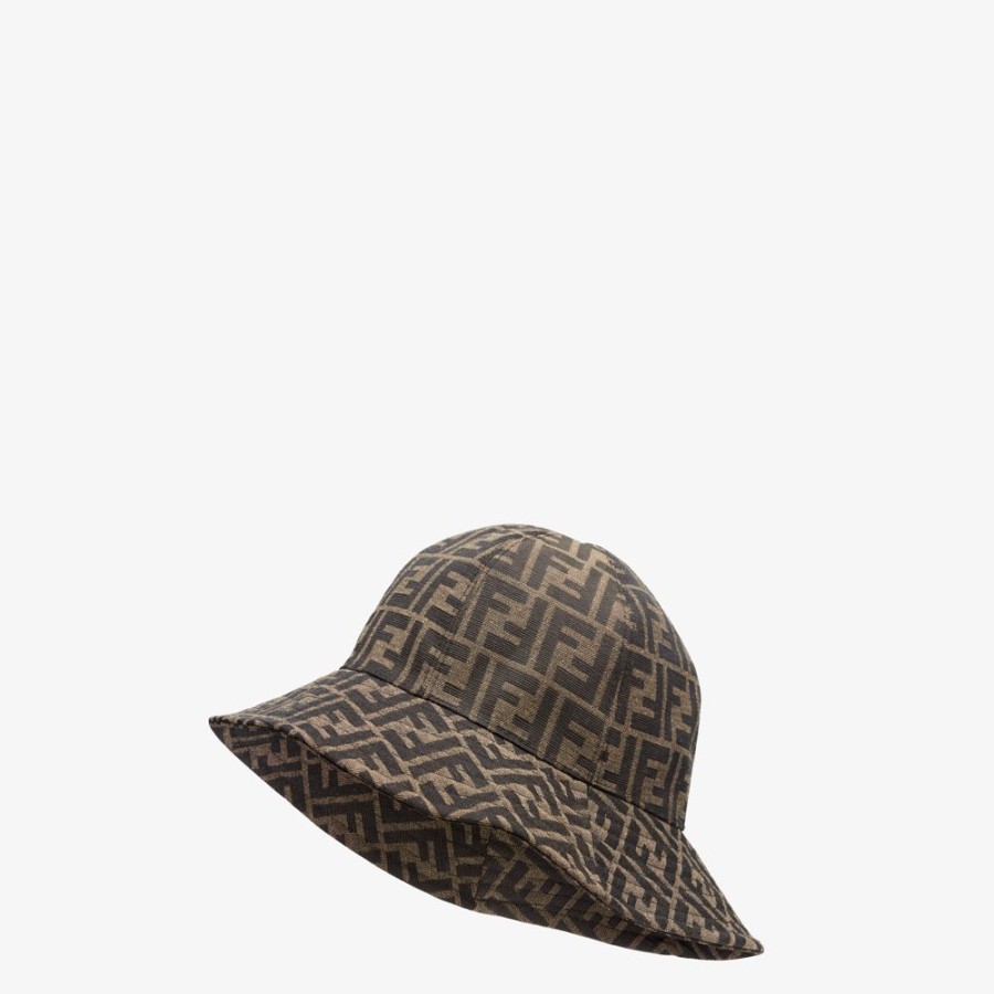 Donna Fendi Cappelli E Guanti | Cloche In Canvas Marrone