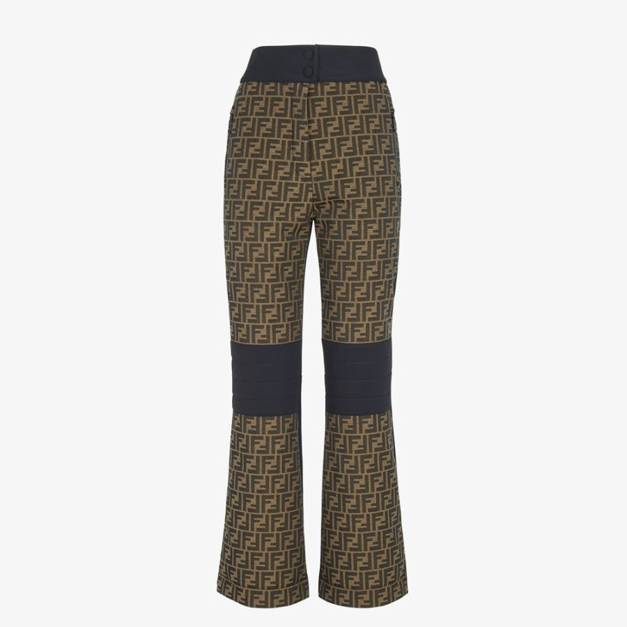 Donna Fendi Skiwear | Pantalone In Canvas Ff Marrone