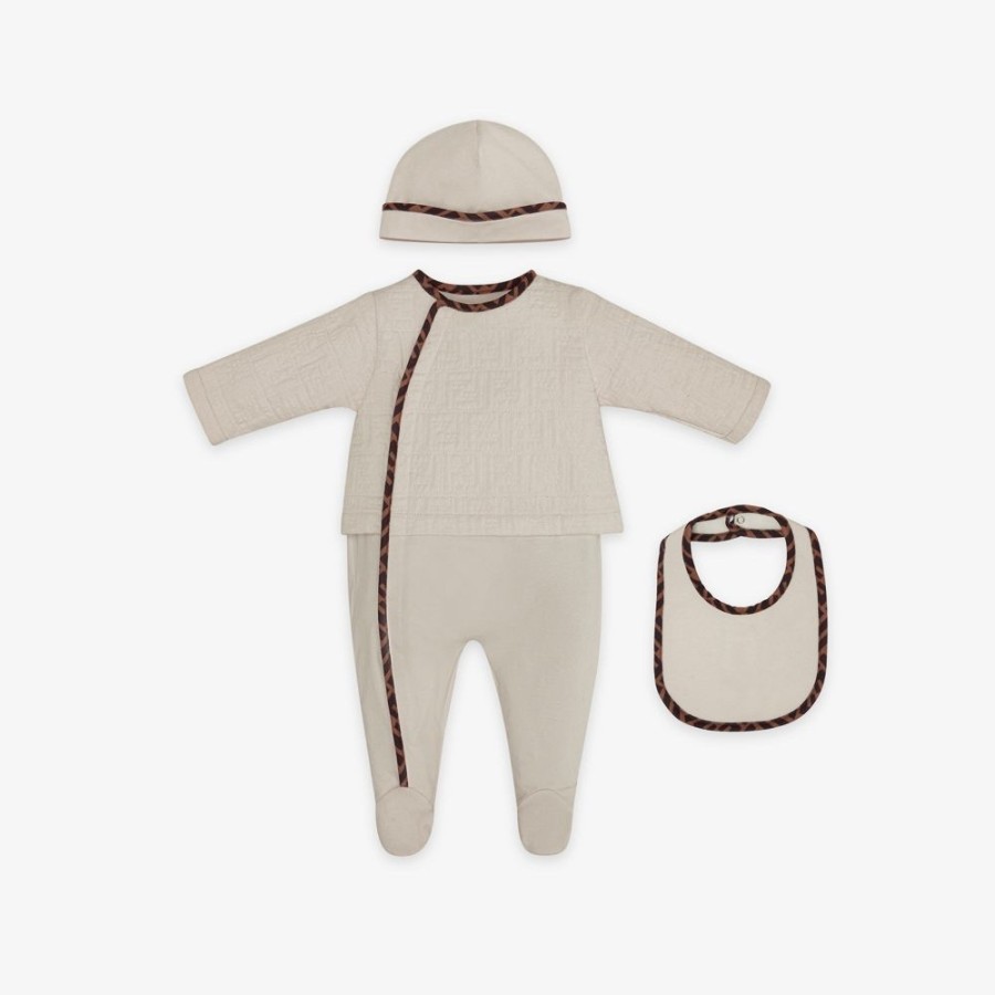 Bambini Fendi Bambina | Kit Baby In Cotone Trapuntato