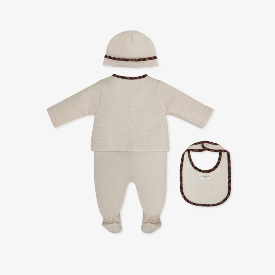 Bambini Fendi Bambina | Kit Baby In Cotone Trapuntato