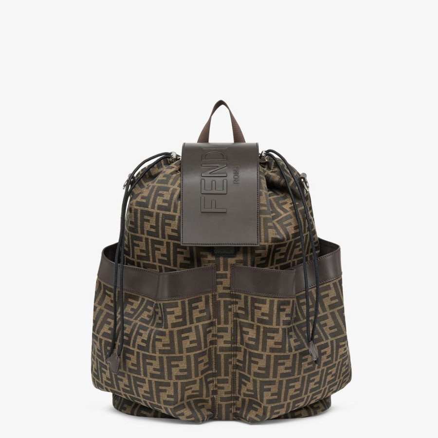 Uomo Fendi Viaggi | Zaino In Tessuto Jacquard Ff