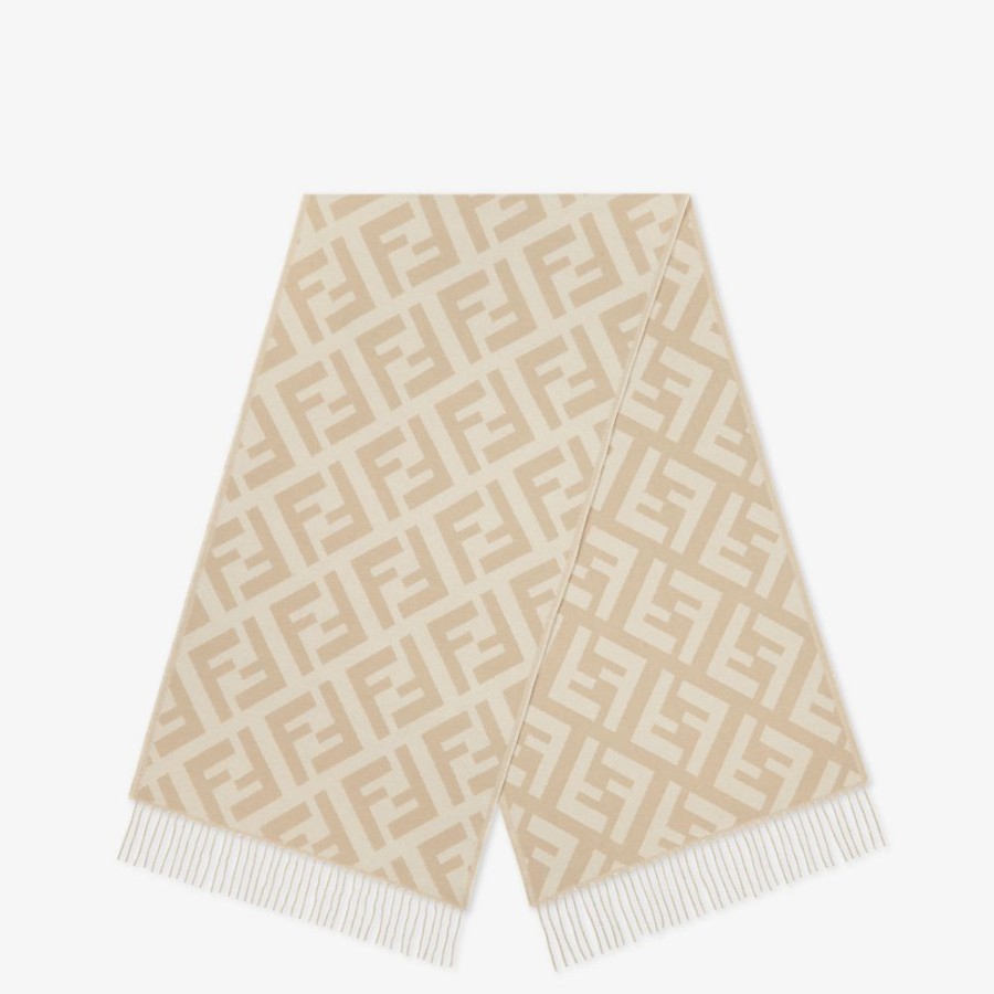 Donna Fendi Sciarpe E Poncho | Sciarpa In Cashmere Beige