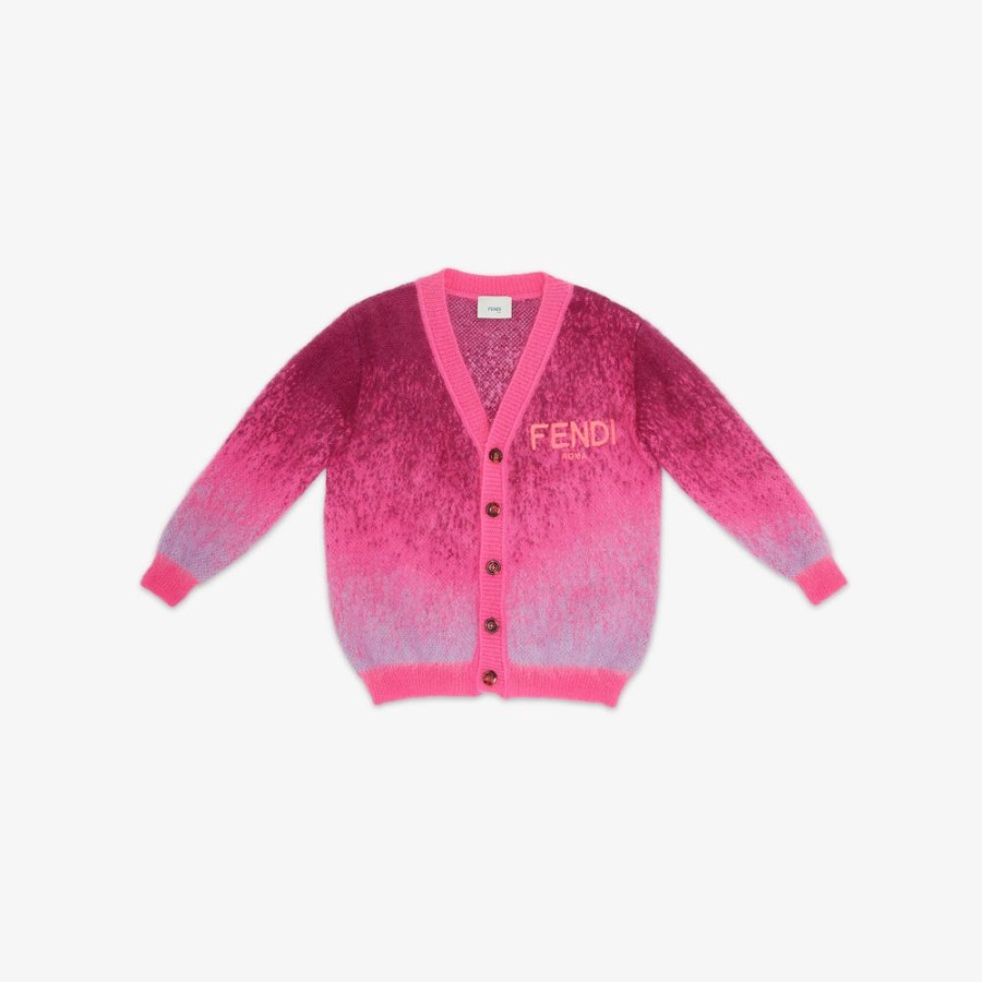 Bambini Fendi Abbigliamento | Cardigan Junior In Lana Multicolor