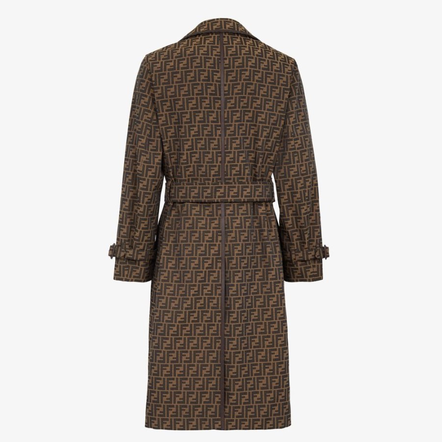 Uomo Fendi Cappotti E Capispalla | Trench In Tessuto Jacquard Ff