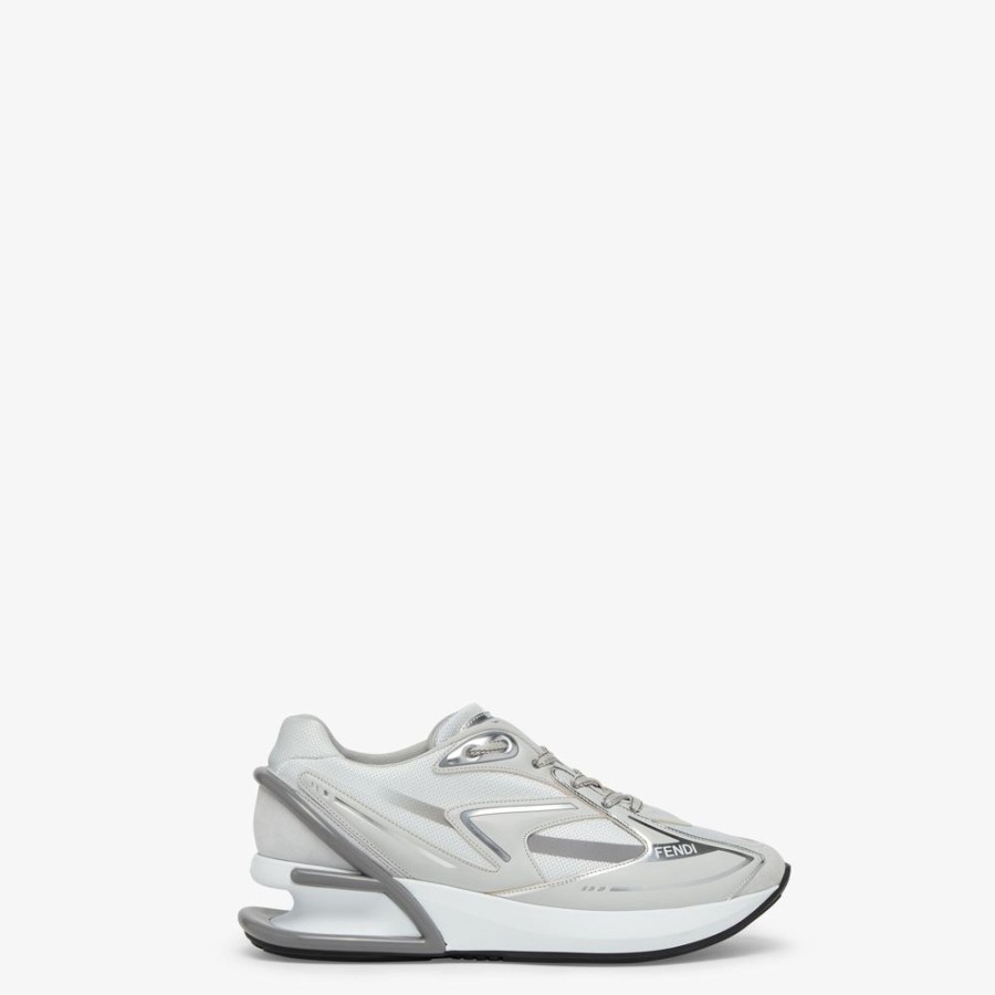 Donna Fendi Sneakers | Runner In Tessuto Grigio