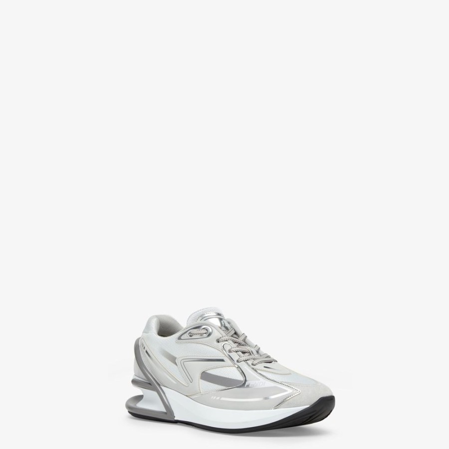 Donna Fendi Sneakers | Runner In Tessuto Grigio