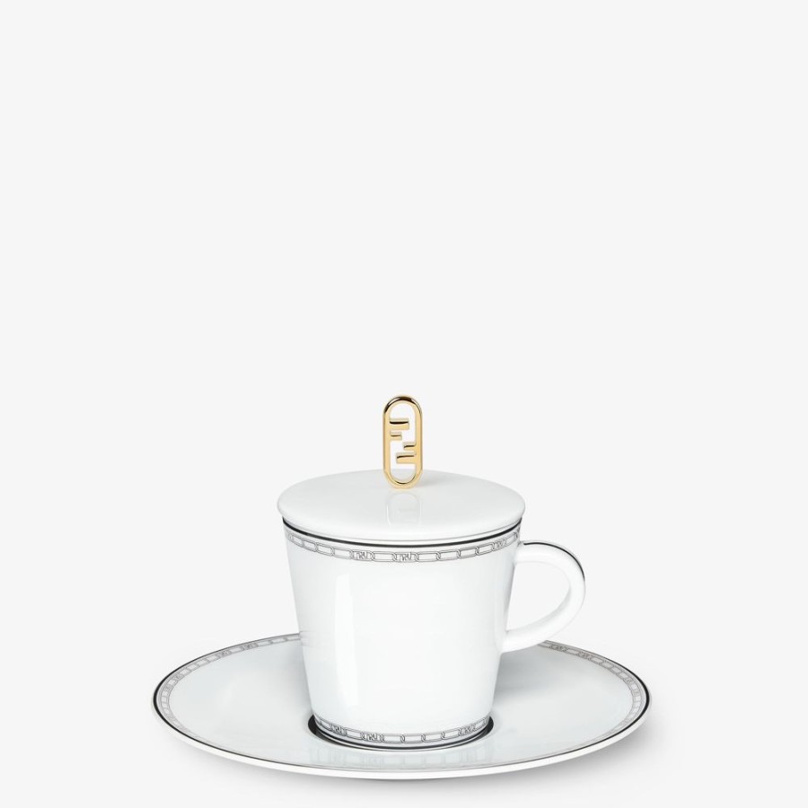 Home Decor E Lifestyle Fendi Accessori Per La Tavola | Tazza Da Te In Porcellana Bianca