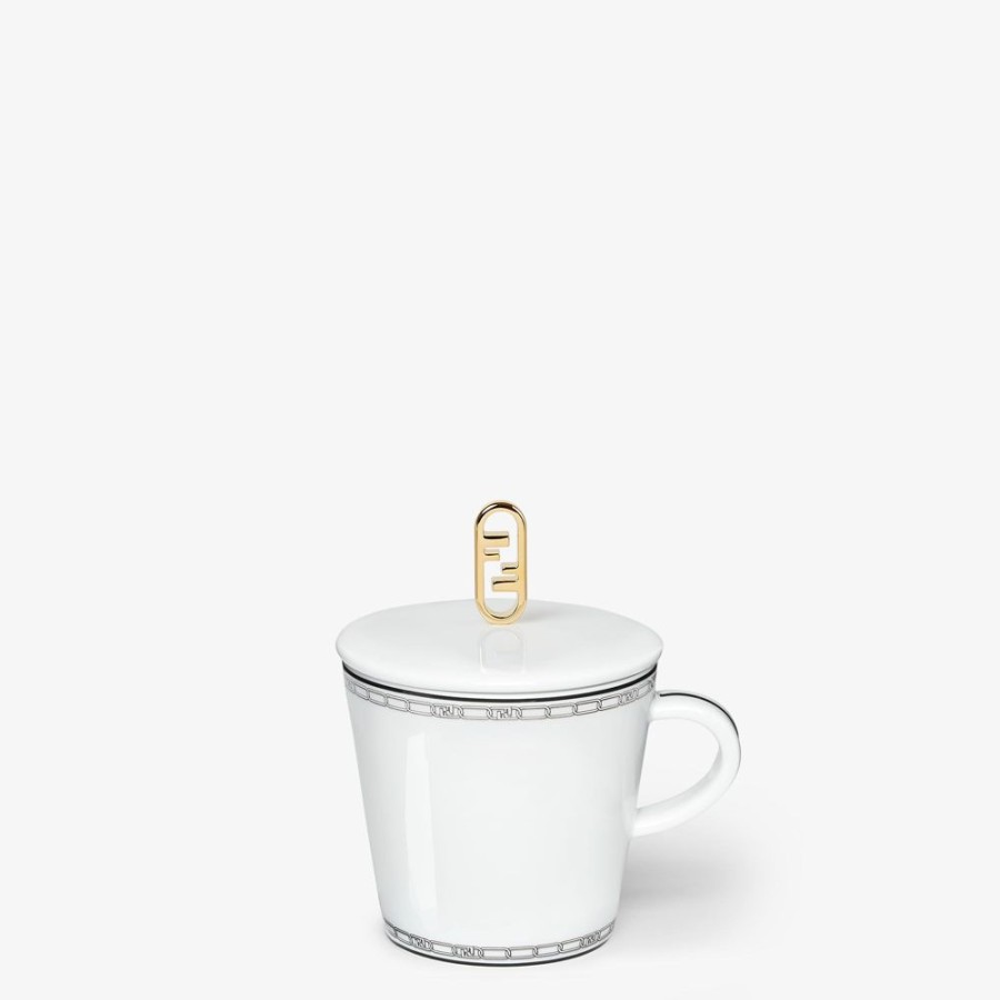 Home Decor E Lifestyle Fendi Accessori Per La Tavola | Tazza Da Te In Porcellana Bianca