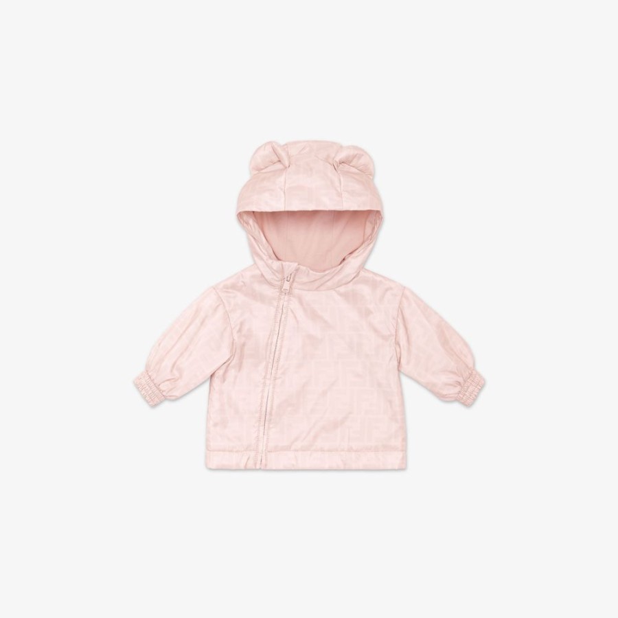 Bambini Fendi Bambina | Giacca Baby In Nylon Ultra Light Rosa