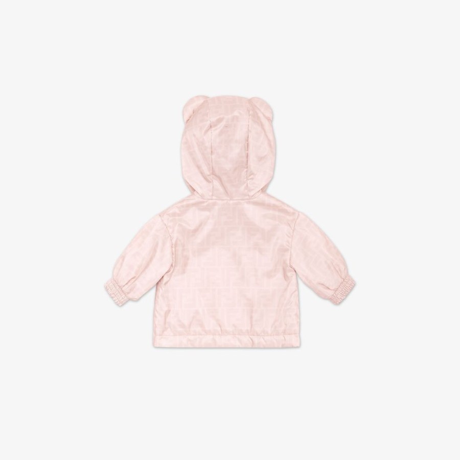 Bambini Fendi Bambina | Giacca Baby In Nylon Ultra Light Rosa