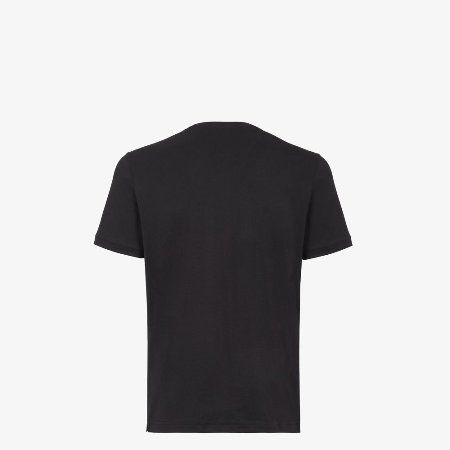 Uomo Fendi T-Shirt E Polo | T-Shirt In Jersey Nero