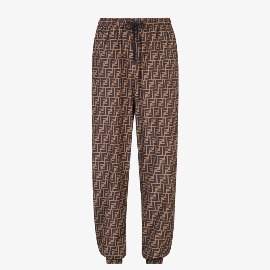 Uomo Fendi Activewear | Pantalone In Nylon Marrone