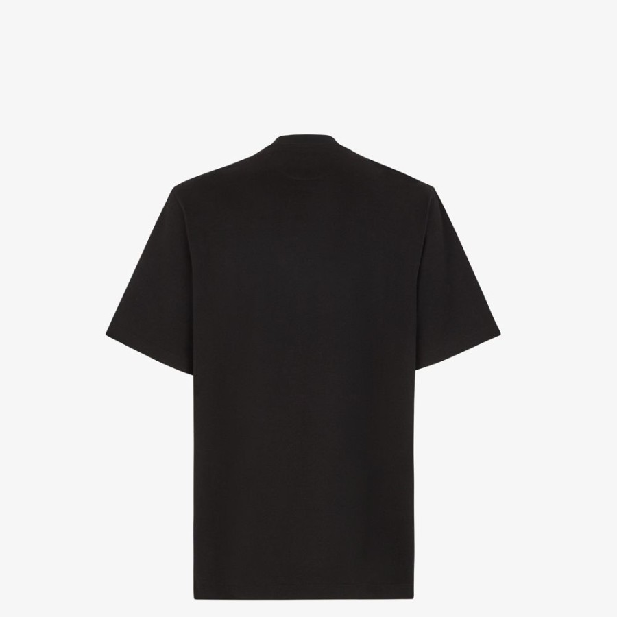 Uomo Fendi T-Shirt E Polo | T-Shirt In Jersey Nero