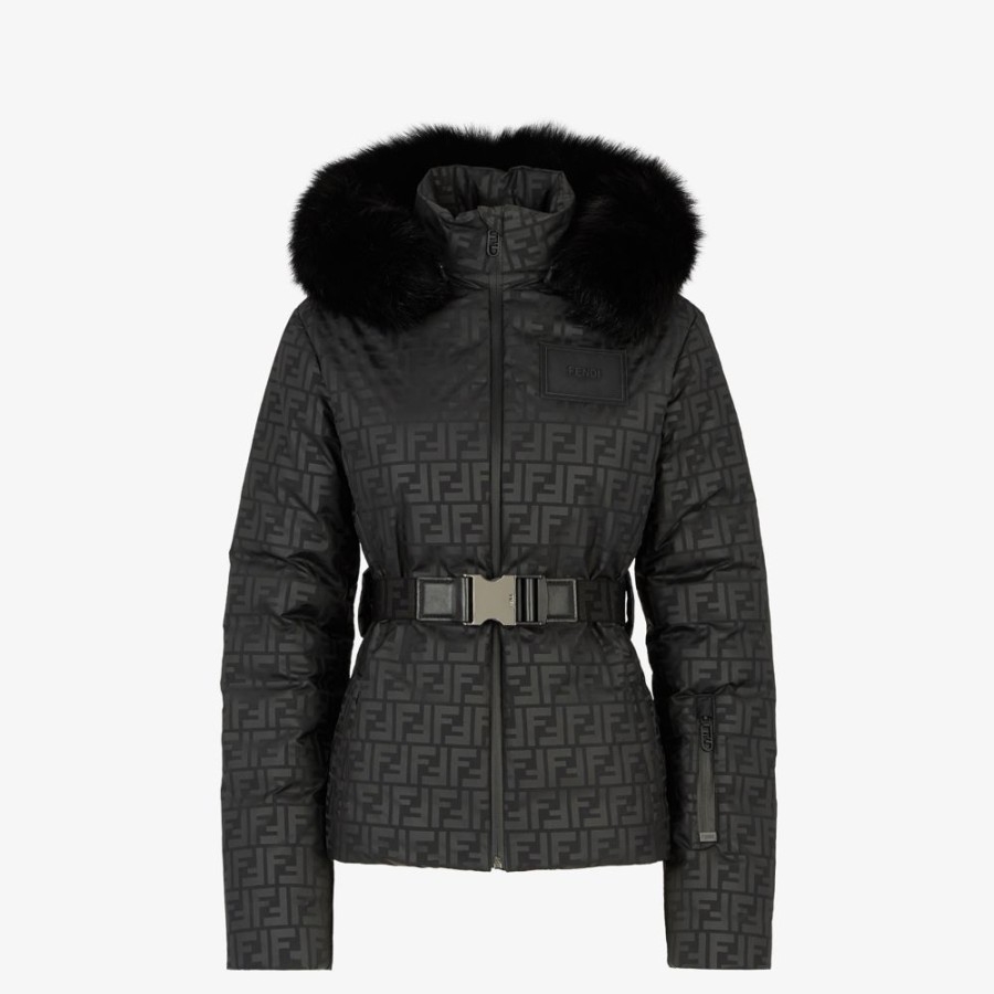 Donna Fendi Skiwear | Piumino In Nylon Ff Nero