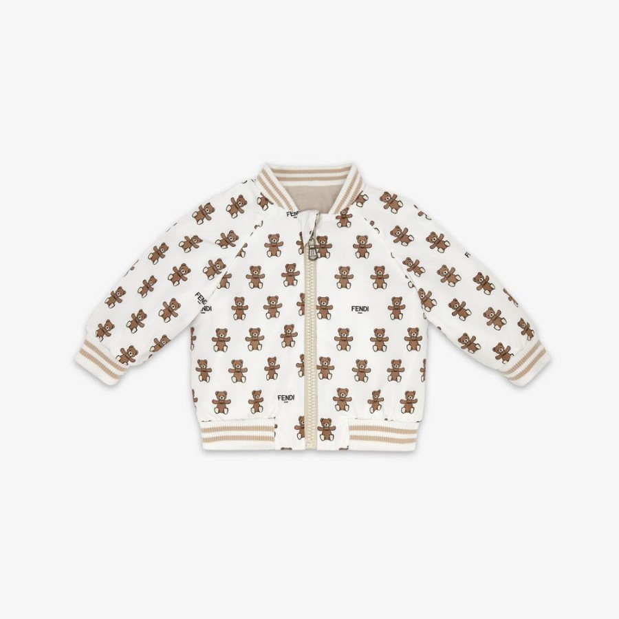 Bambini Fendi Bambina | Giacca Bomber Baby Reversibile Felpa E Popeline Multicolor