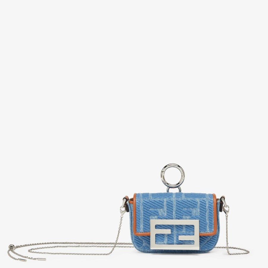 Donna Fendi Miniature Bags | Charm In Denim Azzurro