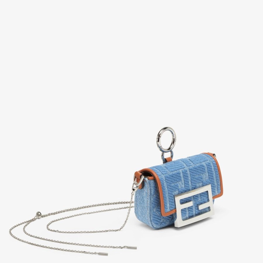 Donna Fendi Miniature Bags | Charm In Denim Azzurro