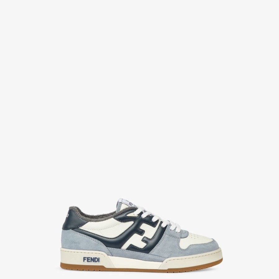 Uomo Fendi Sneakers | Low Top In Suede Azzurro