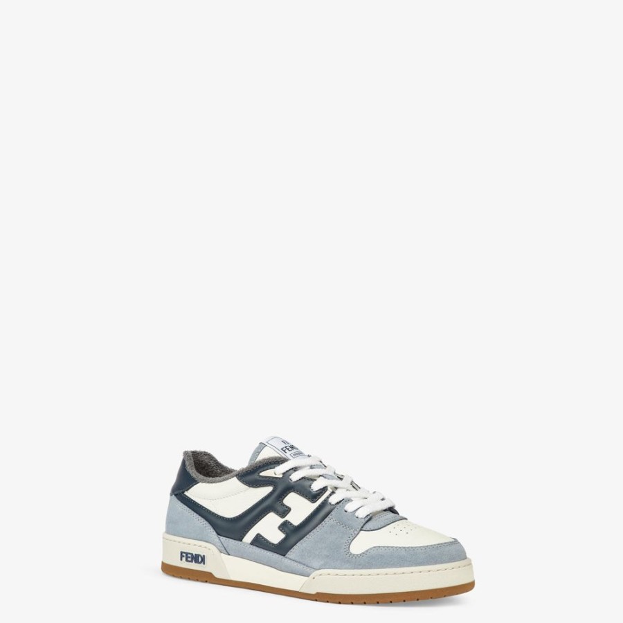 Uomo Fendi Sneakers | Low Top In Suede Azzurro