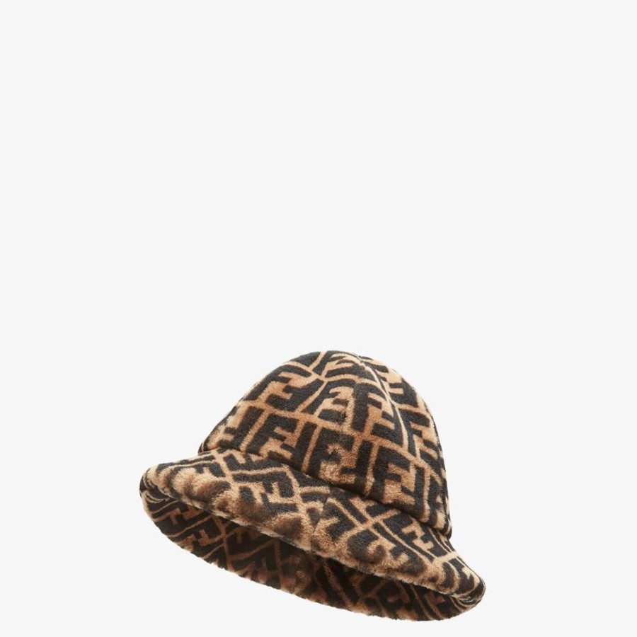 Donna Fendi Cappelli E Guanti | Cappello In Shearling Marrone