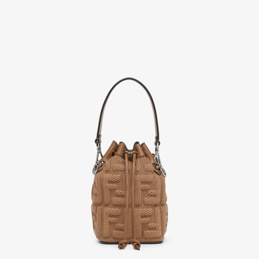 Donna Fendi Borse Mini | Minibag In Lana Ff Color Sabbia