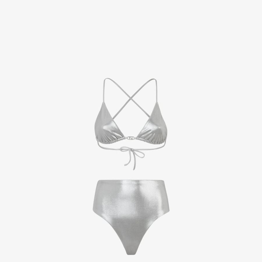 Donna Fendi Costumi Da Bagno | Bikini In Lycra® Color Argento