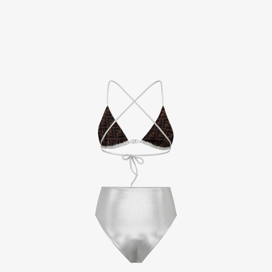 Donna Fendi Costumi Da Bagno | Bikini In Lycra® Color Argento