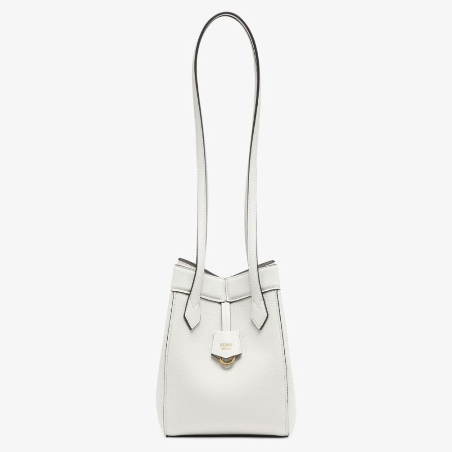 Donna Fendi Borse Mini | Minibag Trasformabile In Pelle Bianca