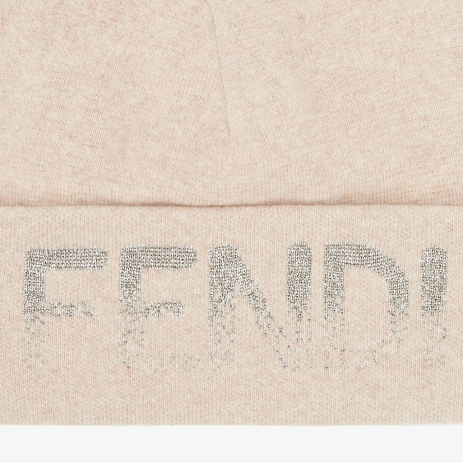 Donna Fendi Cappelli E Guanti | Cappello In Lana E Cashmere Beige