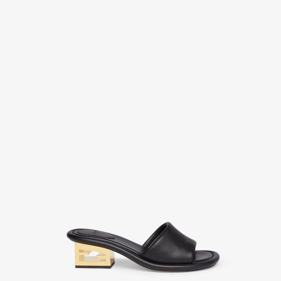 Donna Fendi Slides E Sandali | Slide In Nappa Nera