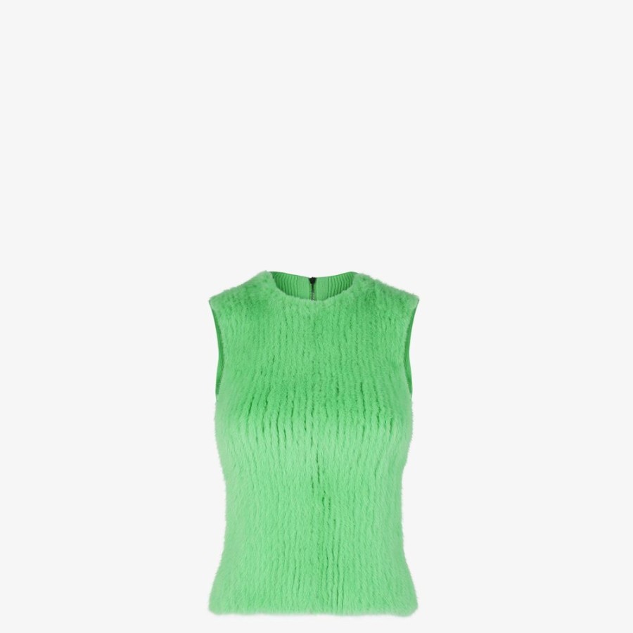 Donna Fendi Top E Camicie | Top In Visone Verde