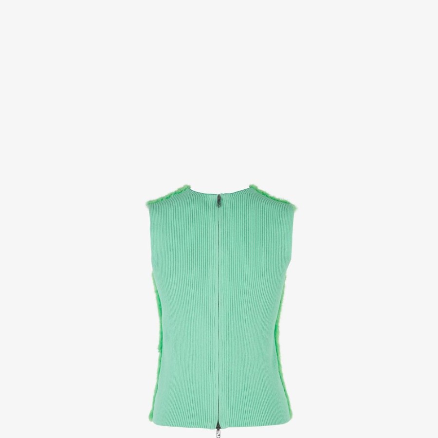 Donna Fendi Top E Camicie | Top In Visone Verde