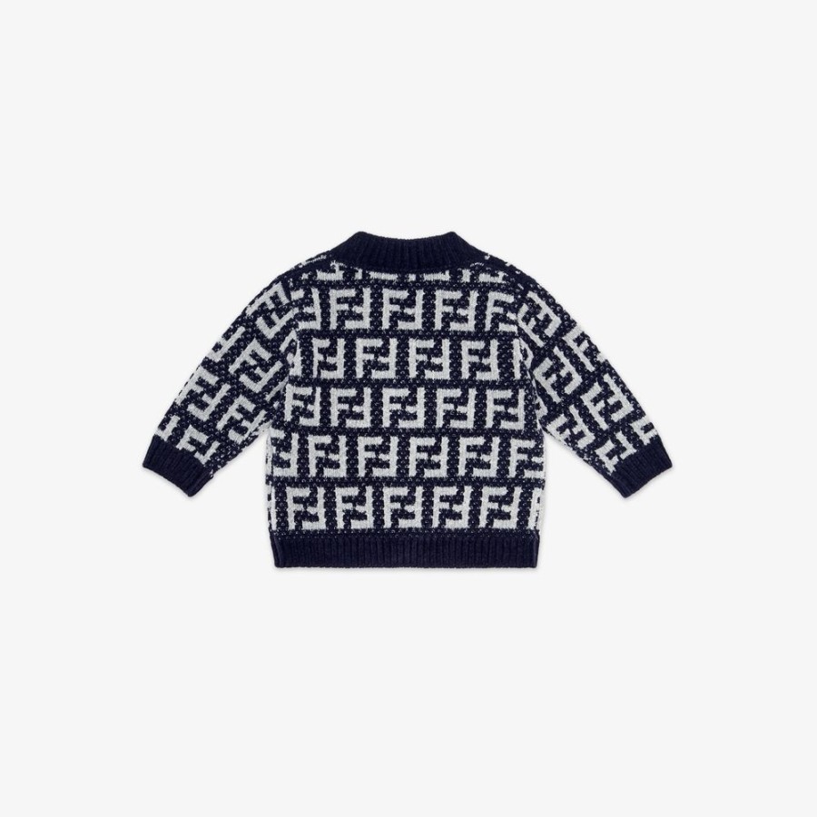 Bambini Fendi Bambina | Cardigan Baby In Maglia Di Ciniglia Con Logo