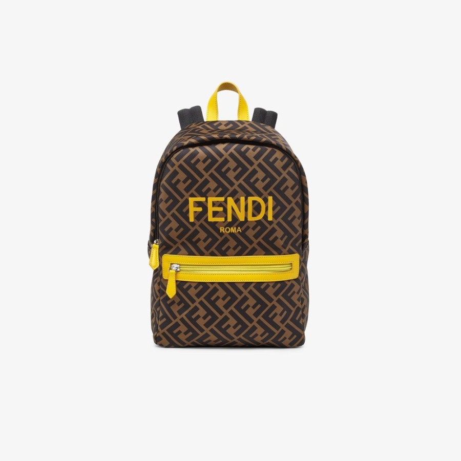 Bambini Fendi Accessori | Zaino In Nylon Ff Con Stampa Fendi Roma