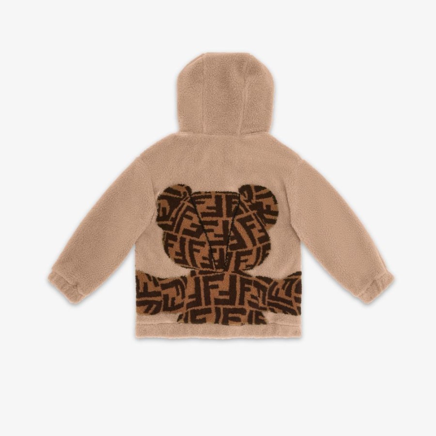 Bambini Fendi Abbigliamento | Felpa Orsetto In Lana Beige