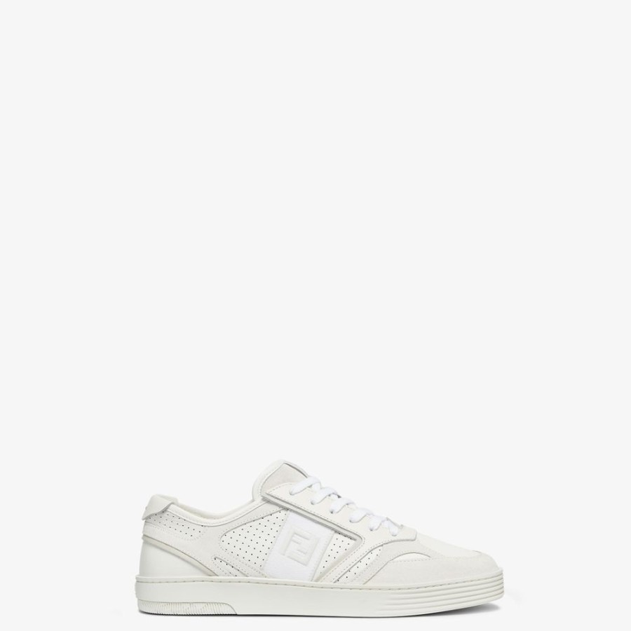 Uomo Fendi Sneakers | Low Top In Pelle Bianca