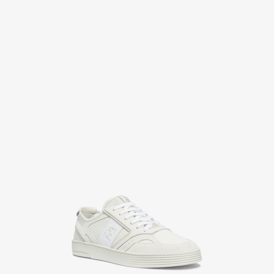 Uomo Fendi Sneakers | Low Top In Pelle Bianca