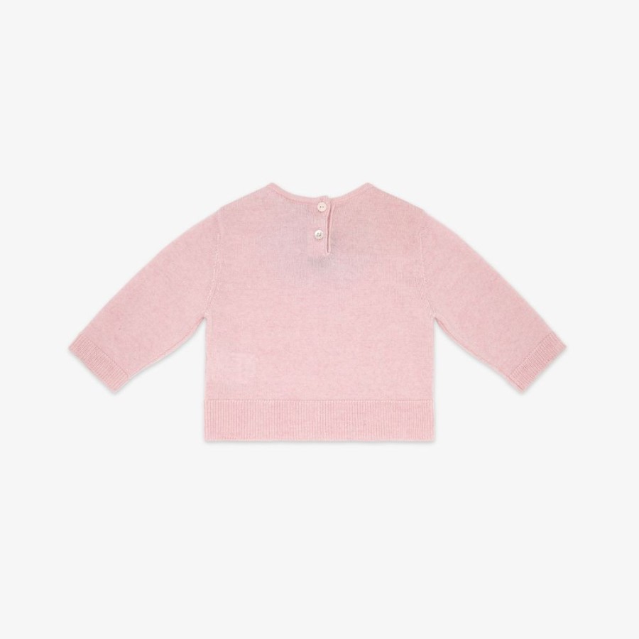 Bambini Fendi Bambina | Cardigan Baby In Maglia Rosa