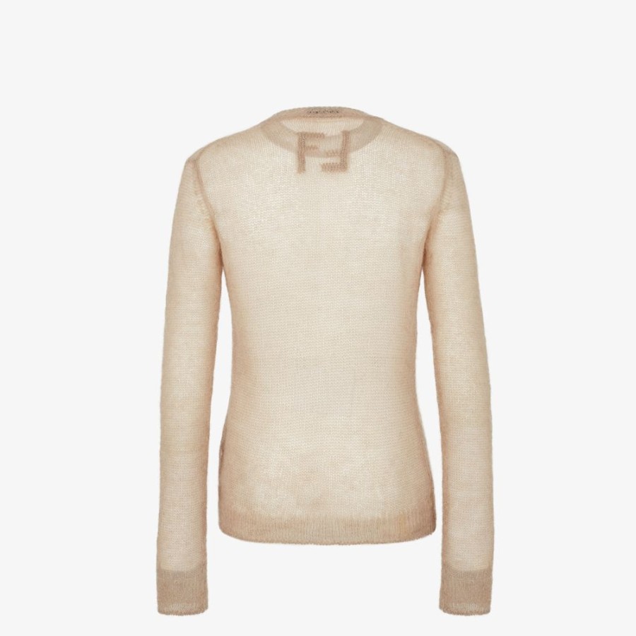 Uomo Fendi Maglieria | Maglia In Mohair Beige