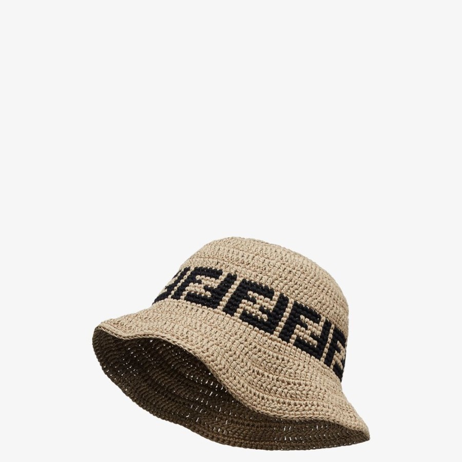 Donna Fendi Cappelli E Guanti | Cappello In Cotone Beige