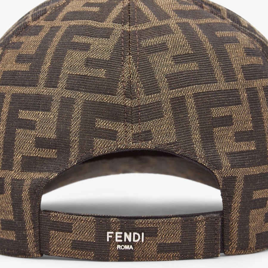 Uomo Fendi Cappelli E Guanti | Baseball Cap In Tessuto Jacquard Ff