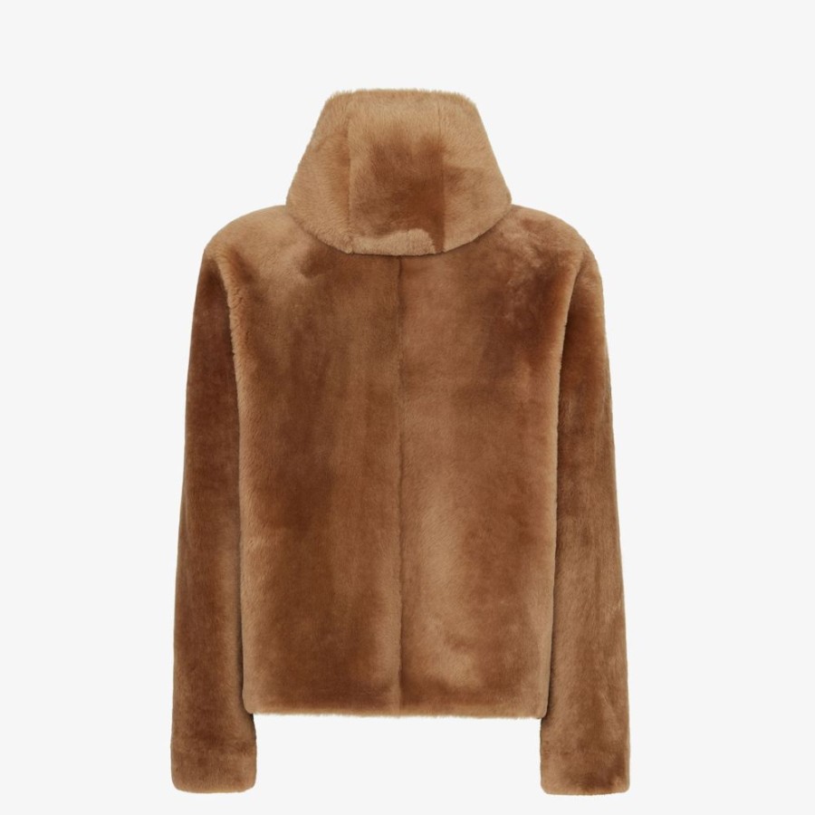 Uomo Fendi Cappotti E Capispalla | Giubbotto In Shearling Marrone