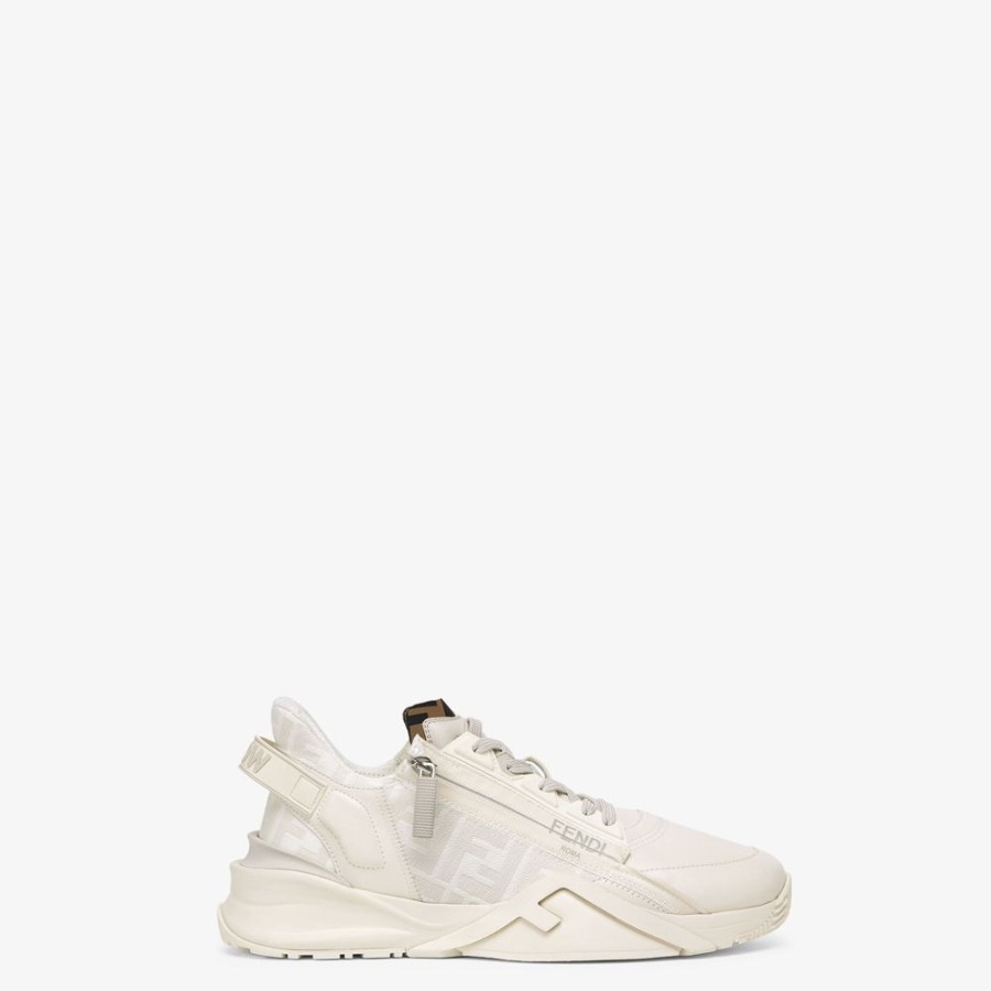 Uomo Fendi Sneakers | Low Top In Pelle Bianca