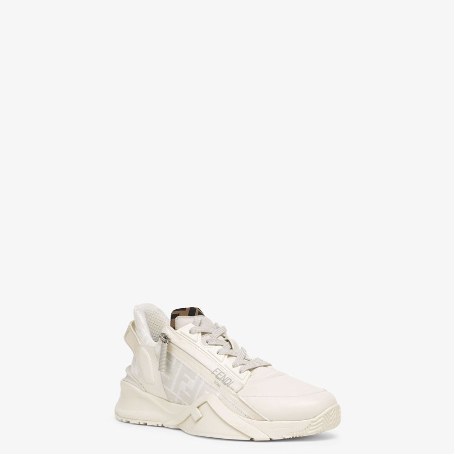 Uomo Fendi Sneakers | Low Top In Pelle Bianca