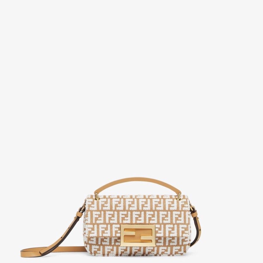 Donna Fendi Borse Mini | Pouch In Rafia Beige Ff