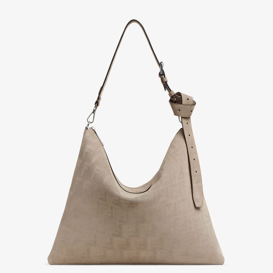 Uomo Fendi Borse A Tracolla | Borsa In Suede Beige