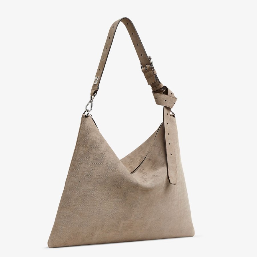 Uomo Fendi Borse A Tracolla | Borsa In Suede Beige