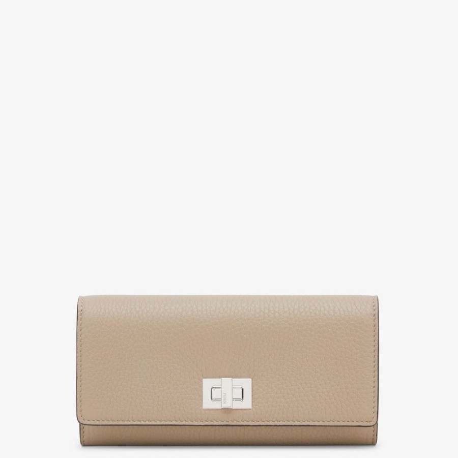 Donna Fendi Portafogli | Portafoglio In Pelle Beige