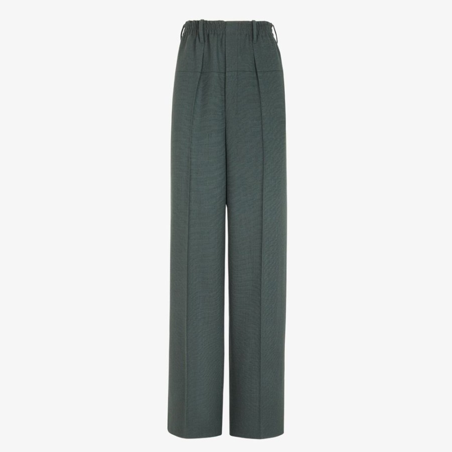 Donna Fendi Completi | Pantalone In Lana Verde